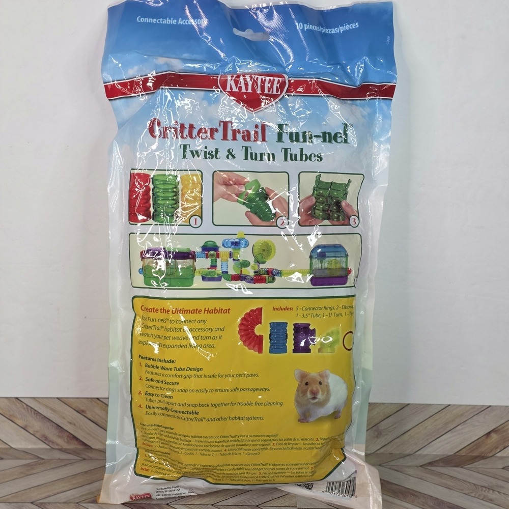 Kaytee Super Pet Crittertrail Fun-Nels Twist & Turn Tube 10cts Hamsters Gerbils - Picture 7 of 7